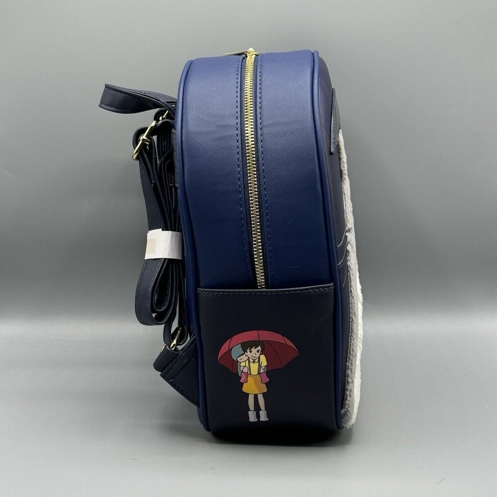 Studio Ghibli My Neighbor Totoro Umbrella Fuzzy Mini Backpack NEW - Picture 6 of 8